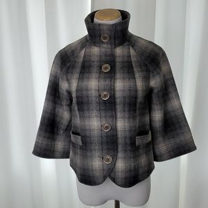 Madewell Buckley Tailors 3/4 Sleeve Wool Blend Peacoat Jacket Gray Size Medium